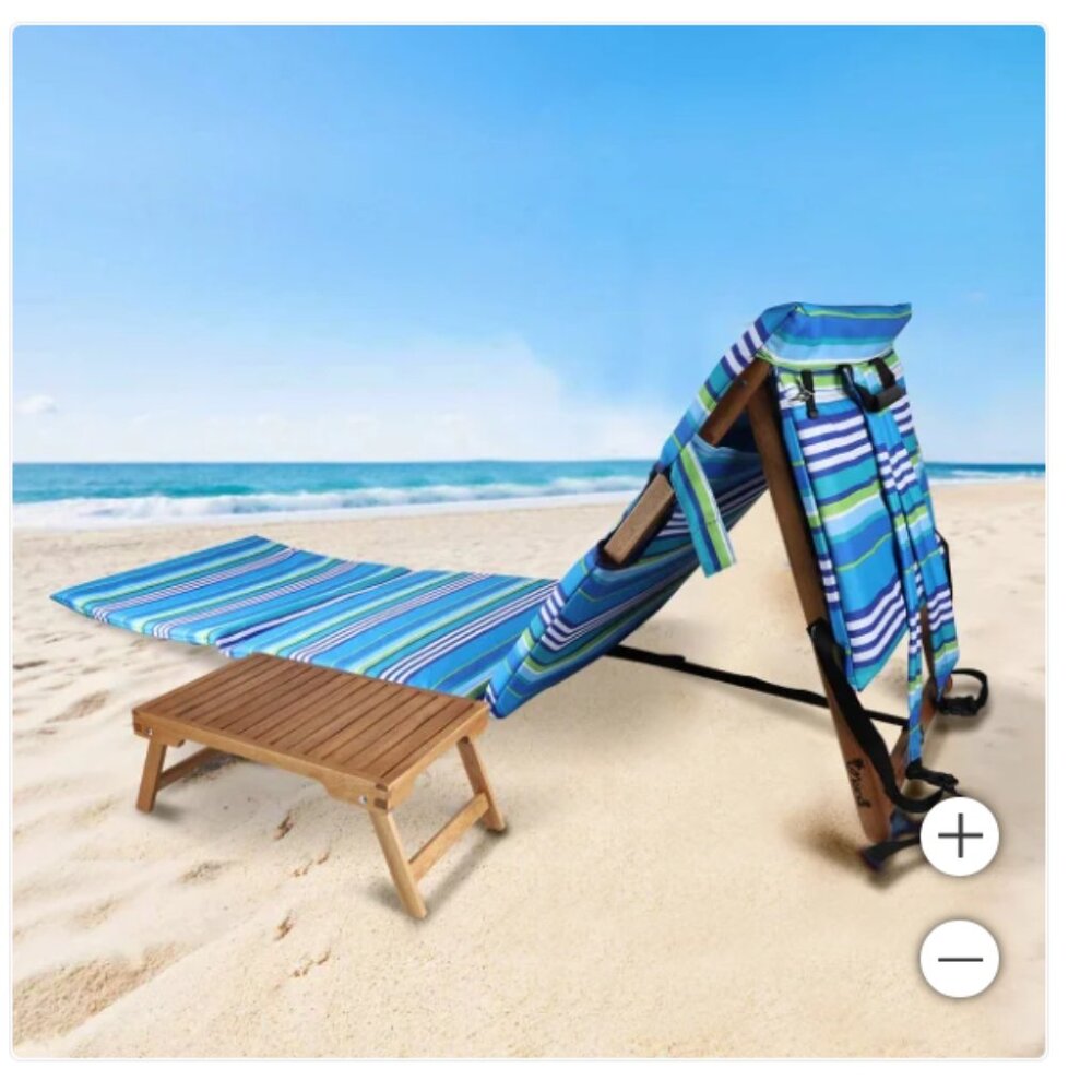 Melino Beach Lounger with Tray Table
